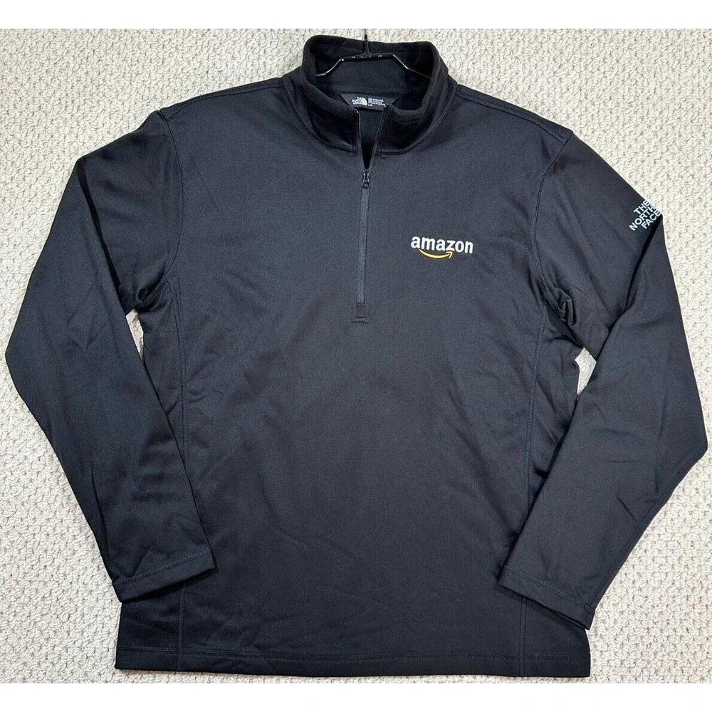 The North Face 1/4 Zip Pullover Mens L Black Tech Fleece Long Sleeve Performance
